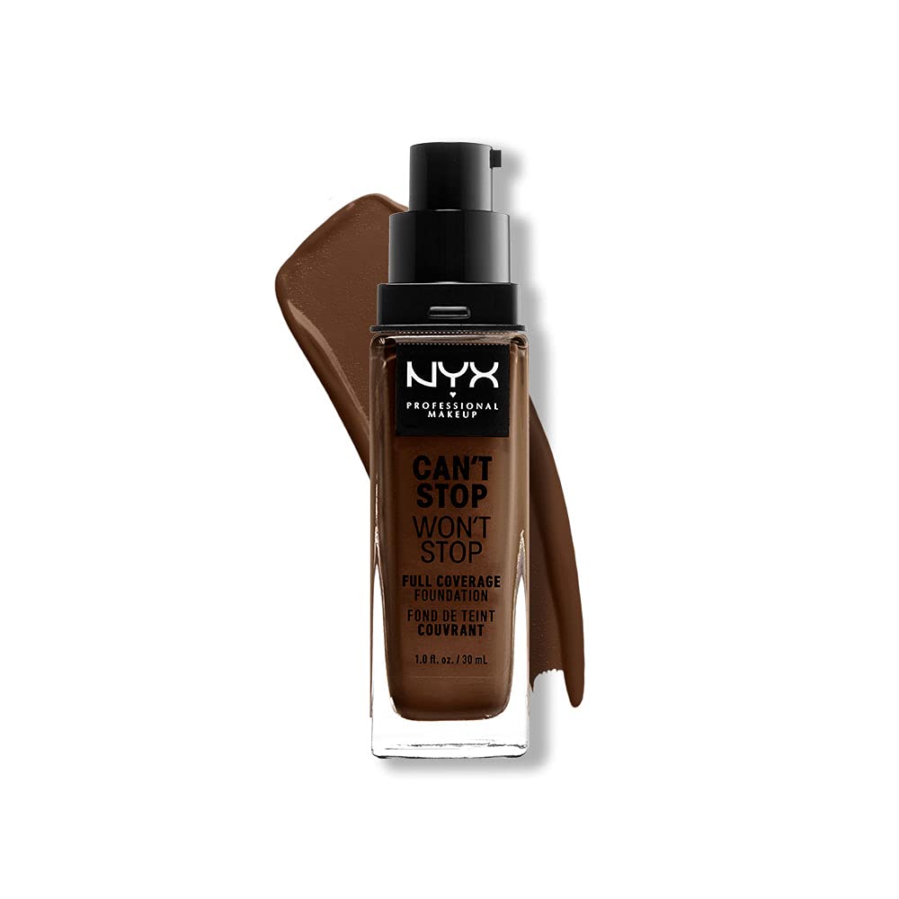 NYX - Professional Makeup Can't Stop Won't Stop Full Coverage Foundation, Matte Finish, Waterproof, Chestnut, 1 Oz