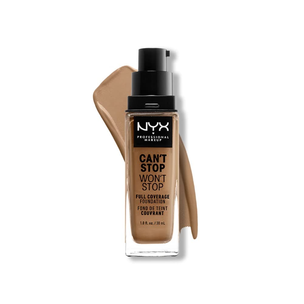 NYX - Professional Makeup Can't Stop Won't Stop Full Coverage Foundation, Matte Finish, Waterproof, Light Ivory, Caramel (caramel Beige/Olive Undertone), 1 Oz
