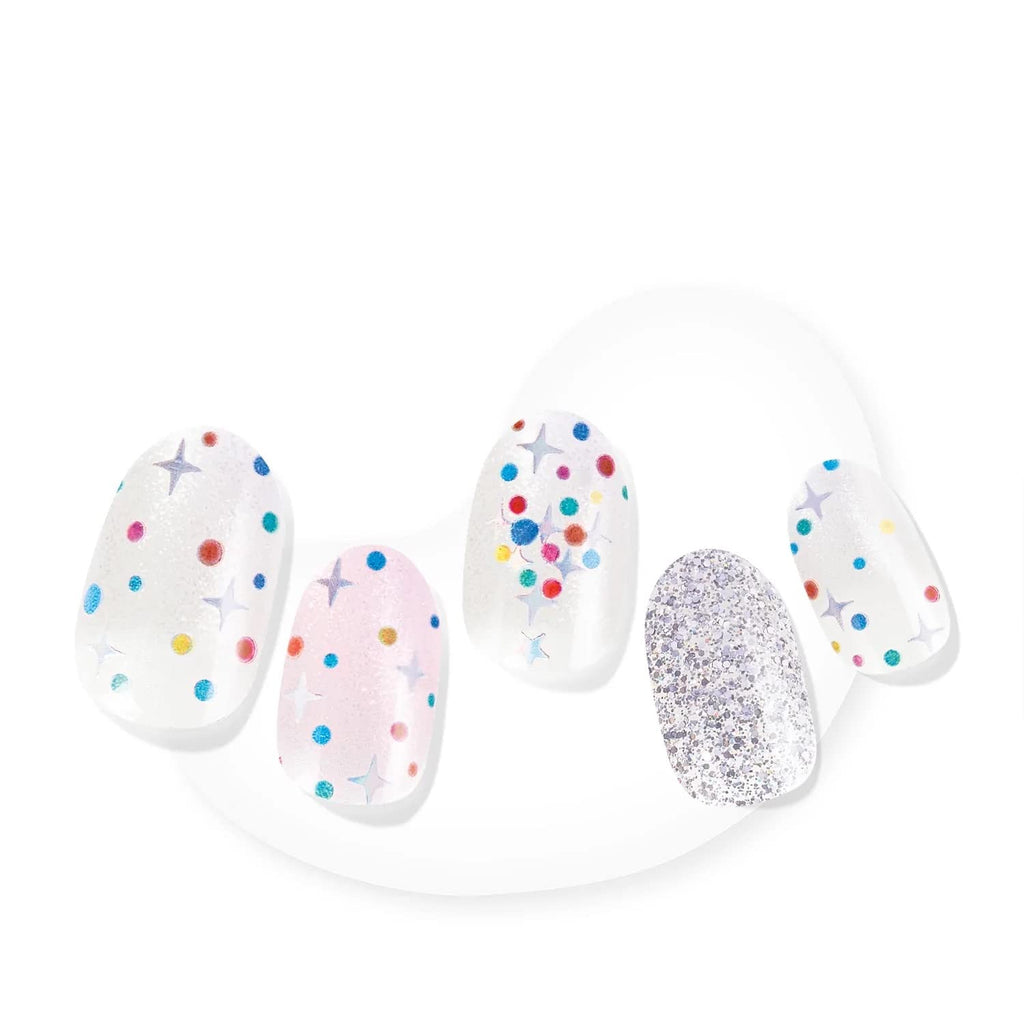 Dashing Diva - Glaze Holiday Nail Strips - Festive Fruitcake | Works with Any LED Nail Lamp | Long Lasting, Chip Resistant, Semicured Gel Nail Strips | Contains 34 Salon Quality Nail Wraps, 1 Prep Pad, 1 File