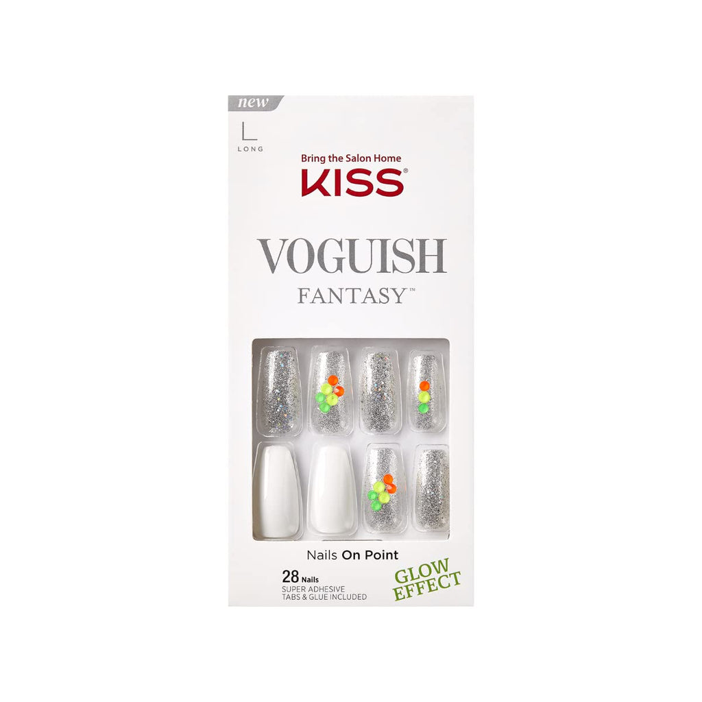 KISS - Voguish Fantasy Fake Nails, Long Coffin, Afterglow, 28 Count