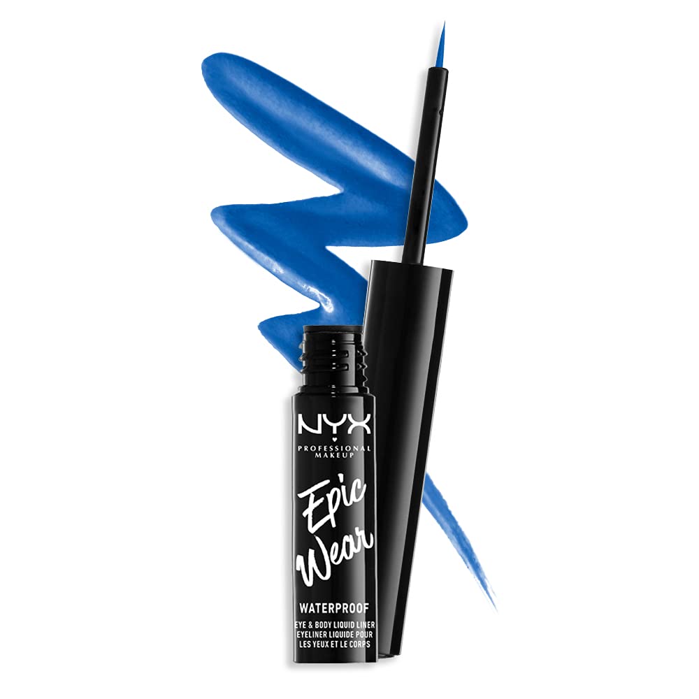 NYX - Professional Makeup Epic Wear Liquid Liner Liquid Waterproof Eyeliner with a Matt Finish, Shade - 05 Sapphire, 3.5 ml