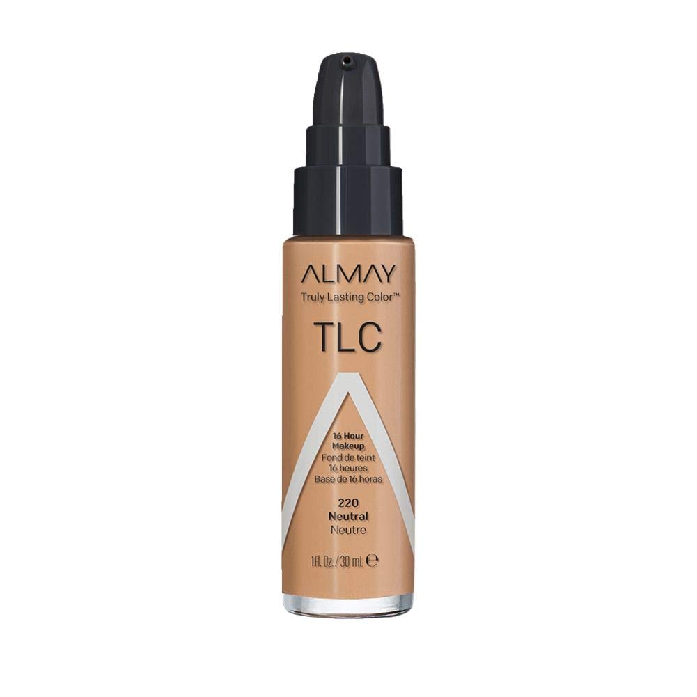 Almay - Liquid Foundation, Truly Lasting Color, Long Wearing Natural Finish, Vitamin E and Lemon Extract, Hypoallergenic, Cruelty Free, Dermatologist Tested SPF15, 220 Neutral, 1 fl oz