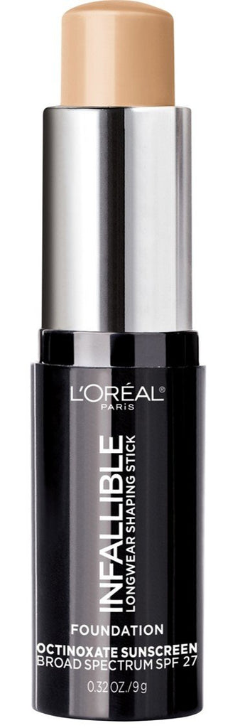 L'Oreal - Infallible Longwear Shaping Stick Foundation Makeup, SPF 17, Shell Beige 404, 0.32 fl oz