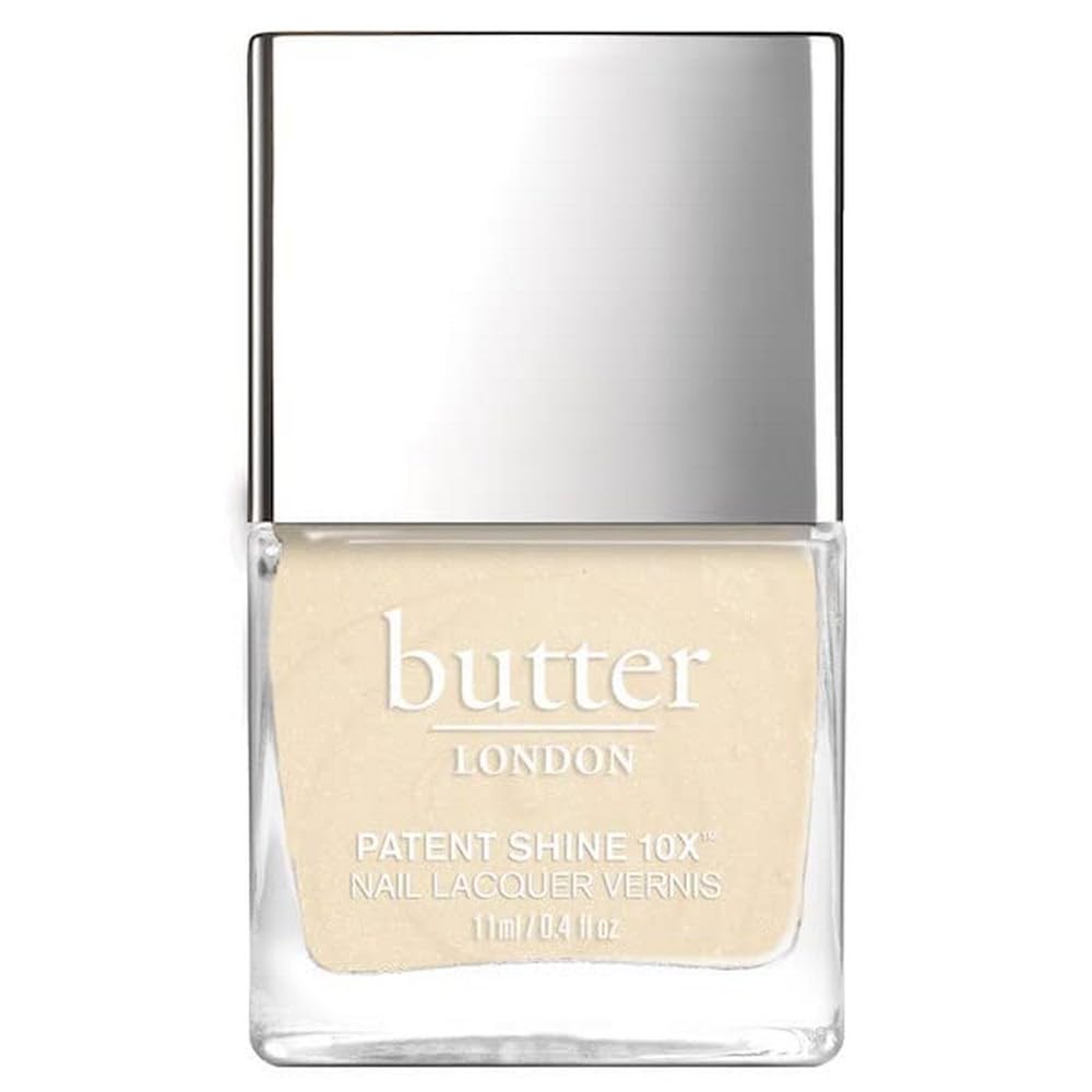 butter LONDON - Patent Shine 10X Nail Lacquer  Gel-Like Finish  Chip-Resistant Formula  10-Free Formula, Polymer Technology High Street Cream, 0.4 fl oz