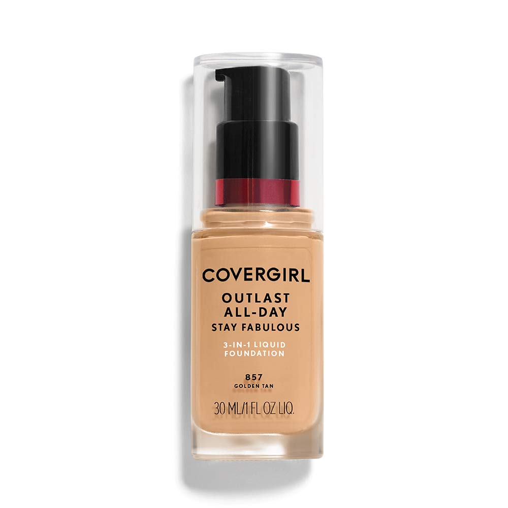 COVERGIRL - Outlast All-Day Stay Fabulous 3-in-1 Foundation, Golden Tan 857, 1 oz