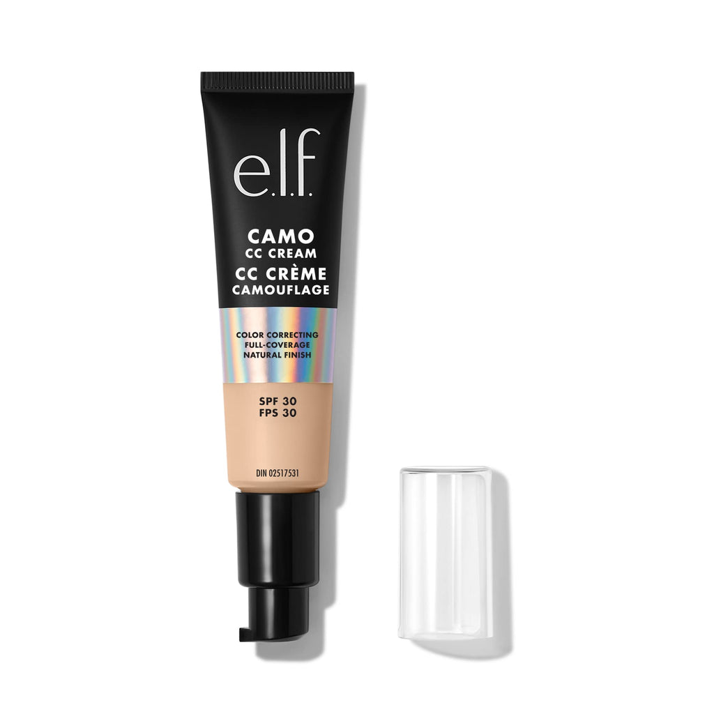 e.l.f. - Hydrating Camo CC Cream, Color-Correcting Full Coverage Foundation With SPF 30, Creates A Natural Finish, Vegan & Cruelty-Free, Fair 120 N, 1.05 oz