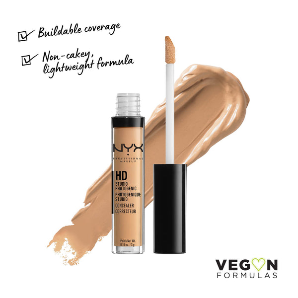 NYX - Professional Makeup HD Studio Photogenic Wand, Undereye Concealer Skin-true Buildable medium Coverage, Clean Vegan Formula, Golden, 0.11 oz