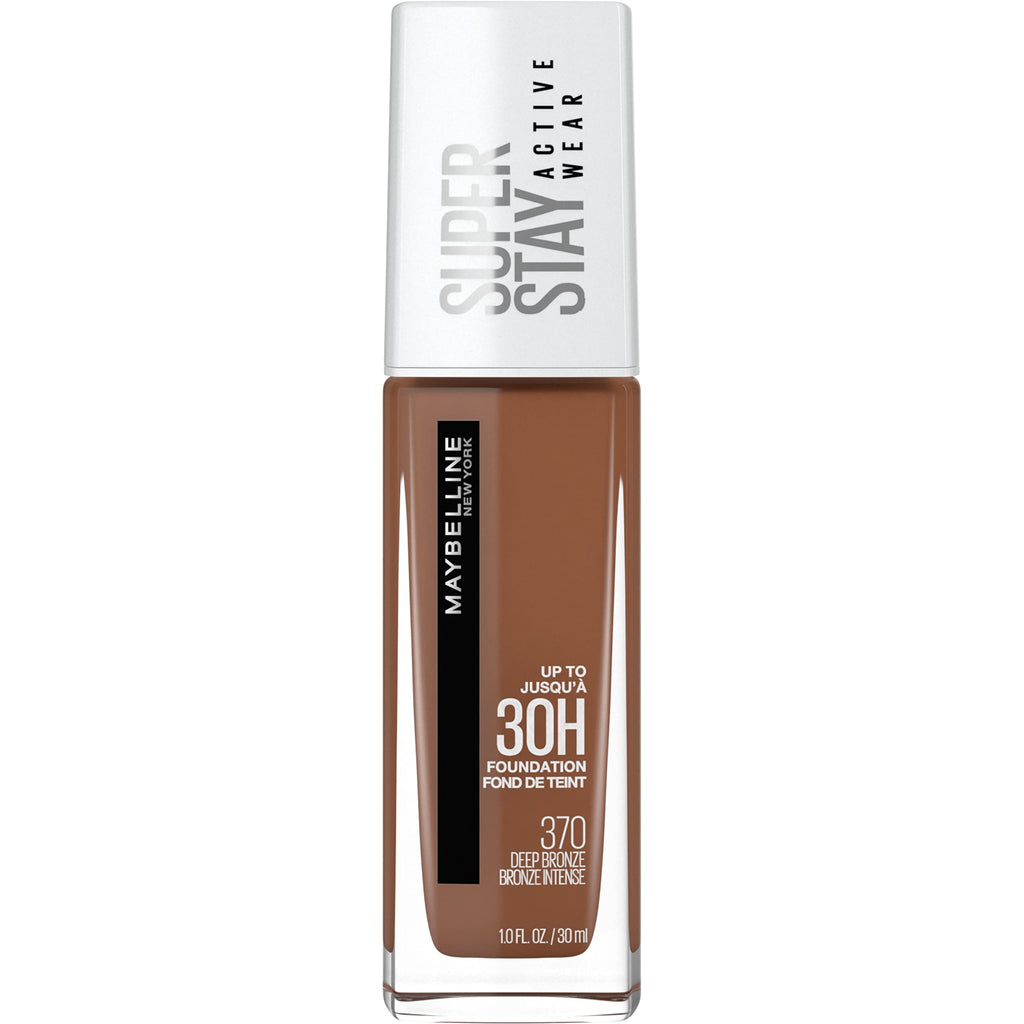 Maybelline - Super Stay Full Coverage Liquid Foundation Active Wear Makeup, Up to 30Hr Wear, Transfer, Sweat & Water Resistant, Matte Finish, Deep Bronze 370, 1 fl oz