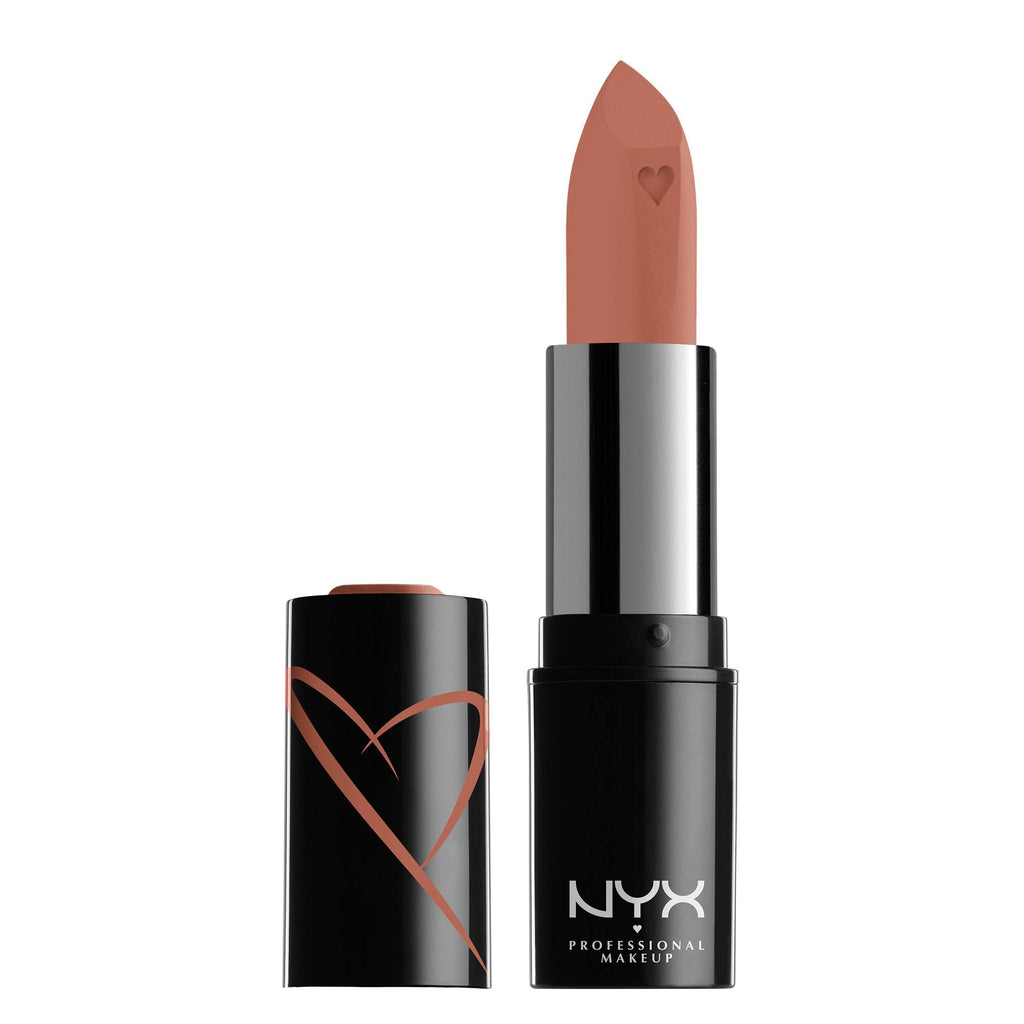 NYX - Professional Makeup Shout Loud Satin Creamy Moisturising Lipstick, Mango and Shea Butter, Silk (Peach Nude), 3.5 g
