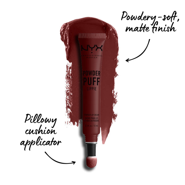 NYX - Professional Makeup Powder Puff Lippie Lip Cream, Liquid Lipstick, Powdery Soft Matte Finish, Pop Quiz (Berry)