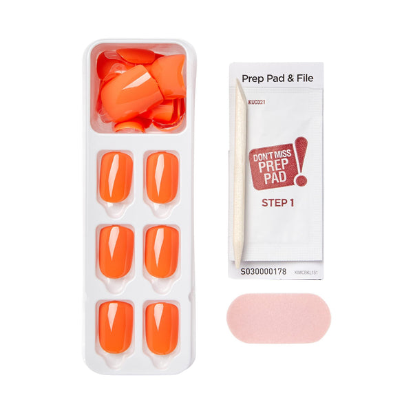 KISS - imPRESS Color Press-On Nails Polish-Free Manicure Set, Sweet Mango, 30 Chip-Proof, Smudge-Proof Fake Nails