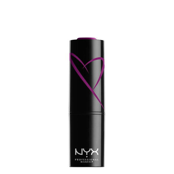 NYX - Professional Makeup Shout Loud Satin Creamy Moisturising Lipstick, Mango and Shea Butter, Emotion (Bright Purple-Pink), 3.5 g