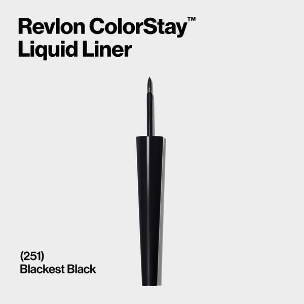 Revlon - Liquid Eyeliner, ColorStay Eye Makeup, Waterproof, Smudgeproof, Longwearing with Ultra-Fine Tip, 251 Blackest Black, 0.08 Fl Oz