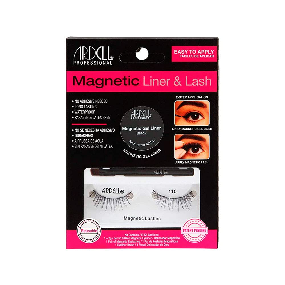 Ardell - Magnetic Gel EyeLiner & False Lashes, Black 110, 1 set