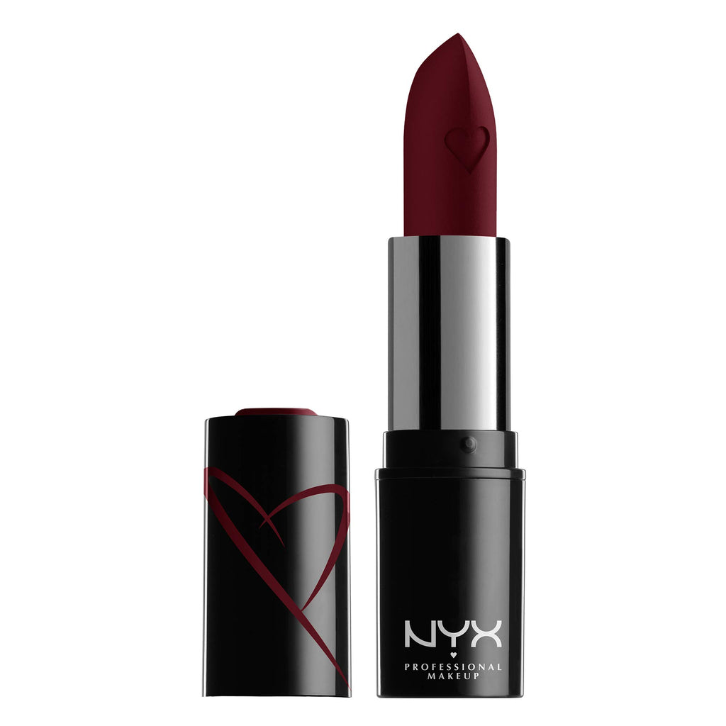 NYX - Professional Makeup Shout Loud Satin Creamy Moisturising Lipstick, Mango and Shea Butter, Opinionated (Warm Burgundy), 3.5 g