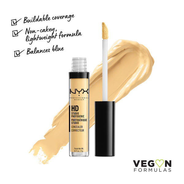 NYX - Professional Makeup, HD Studio Photogenic Wand, Medium Coverage, Undereye Concealer, Yellow, 0.04 oz