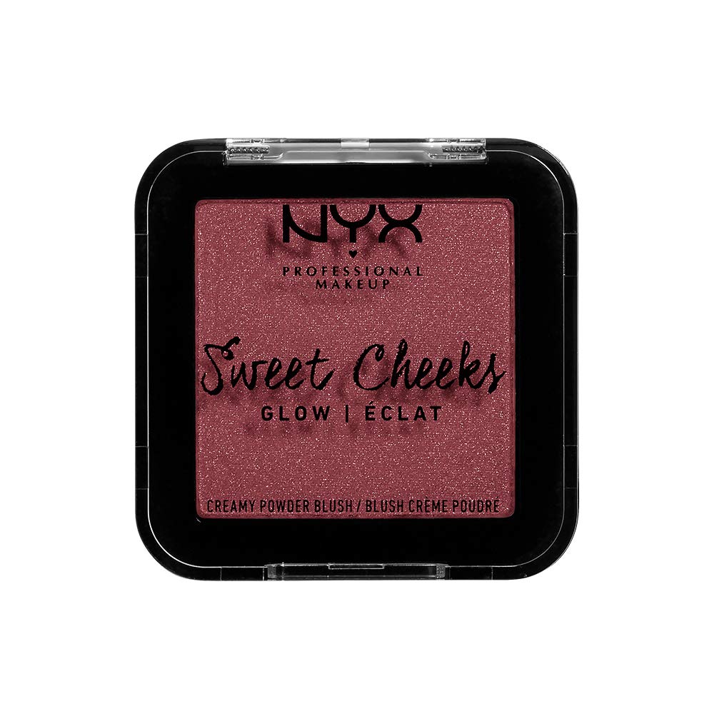 NYX - Professional Makeup Sweet Cheeks Shimmer Blush, BaNYX Professional Makeup, Sweet Cheeks Creamy Powder Shimmer Glow Blush, Bang Bang, 0.17 Oz