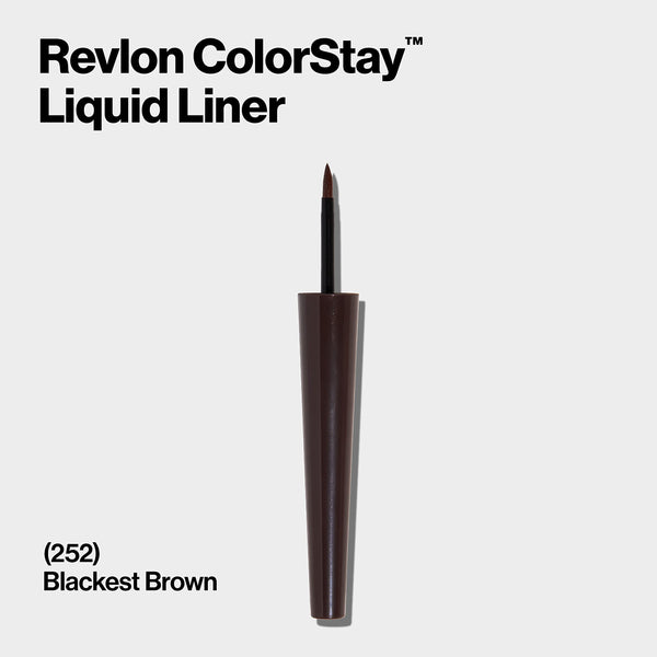 Revlon - ColorStay Liquid Eyeliner, Waterproof, Smudgeproof, Longwear Intense Eye Makeup with Fine Tip, Ophthalmologist Tested, Black Brown (252)