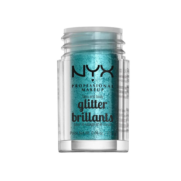 NYX - Professional Makeup, Face & Body Glitter Brilliants, Teal, 0.08 Oz