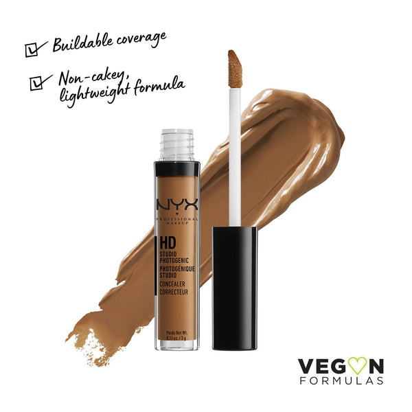 NYX - Professional Makeup HD Studio Photogenic Wand, Undereye Concealer Skin-true Buildable medium Coverage, Clean Vegan Formula, Cocoa, 0.11 oz