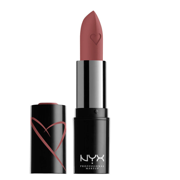 NYX - Professional Makeup Shout Loud Satin Creamy Moisturising Lipstick, Mango and Shea Butter, Chic (Rosey Nude), 3.5 g