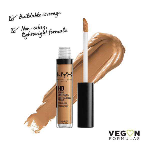 NYX - Professional Makeup HD Studio Photogenic Wand, Undereye Concealer Skin-true Buildable medium Coverage, Clean Vegan Formula, Deep Golden, 0.11 oz
