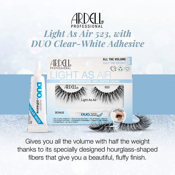Ardell - Light As Air, Clear Band, Crisscrossed, plus a Bonus DUO Adhesive, 523, 1g Clear