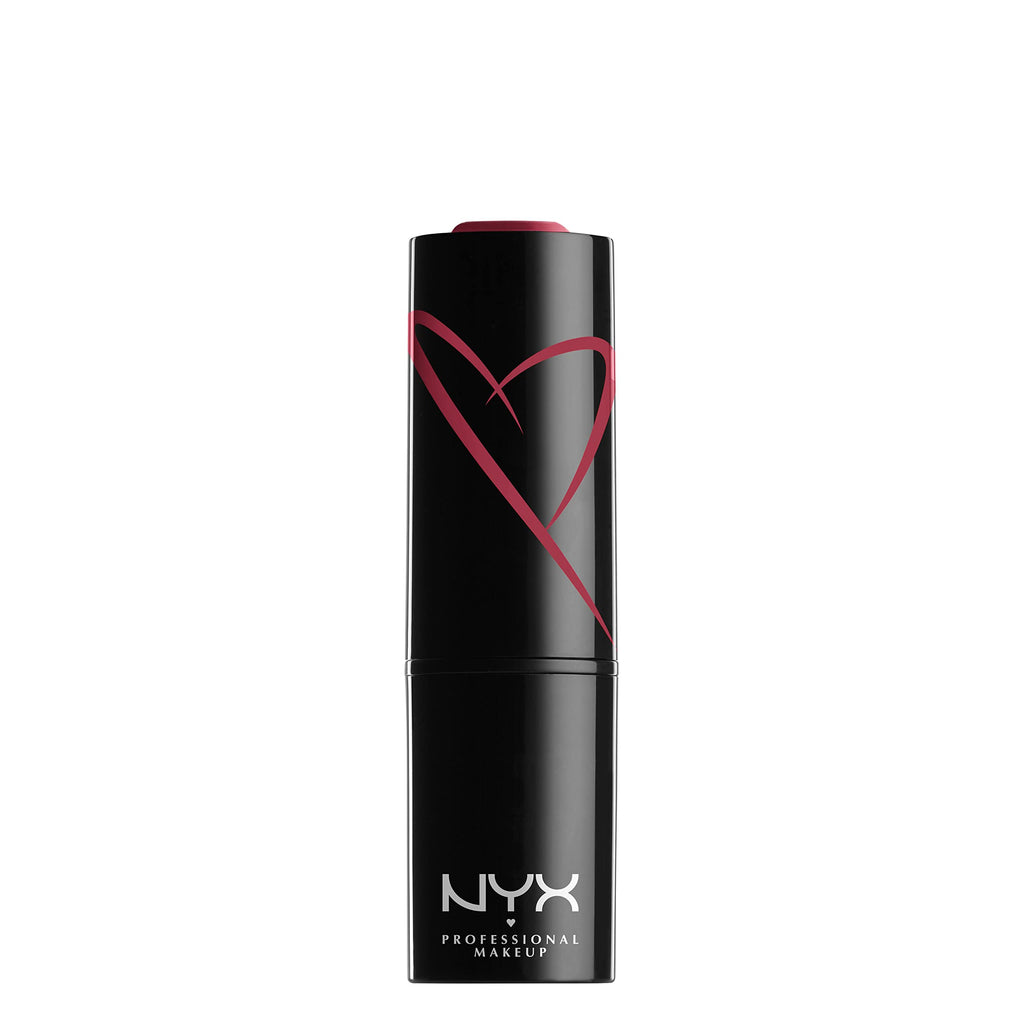 NYX - Professional Makeup Shout Loud Satin Creamy Moisturising Lipstick, Mango and Shea Butter, Love Is A Drug (Deep Rose Pink), 3.5 g