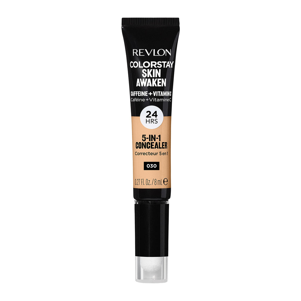 Revlon - ColorStay Skin Awaken 5-in-1 Concealer, Lightweight, Creamy Longlasting Face Makeup with Caffeine & Vitamin C, For Imperfections, Dark Circles & Redness, 030 Light Medium, 0.27 fl oz