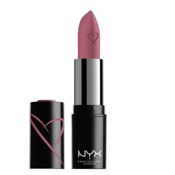 NYX - Professional Makeup Shout Loud Satin Creamy Moisturising Lipstick, Mango and Shea Butter, Desert Rose (Perfect Pink), 3.5 g