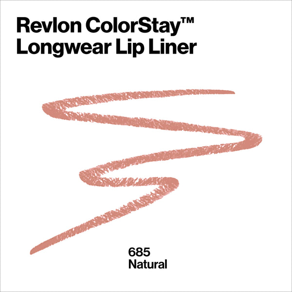 Revlon - ColorStay Lip Liner Pencil with Built-in Sharpener, Longwearing & Defined Rich Lip Colors, Smooth Application, 685 Natural, 0.01 oz