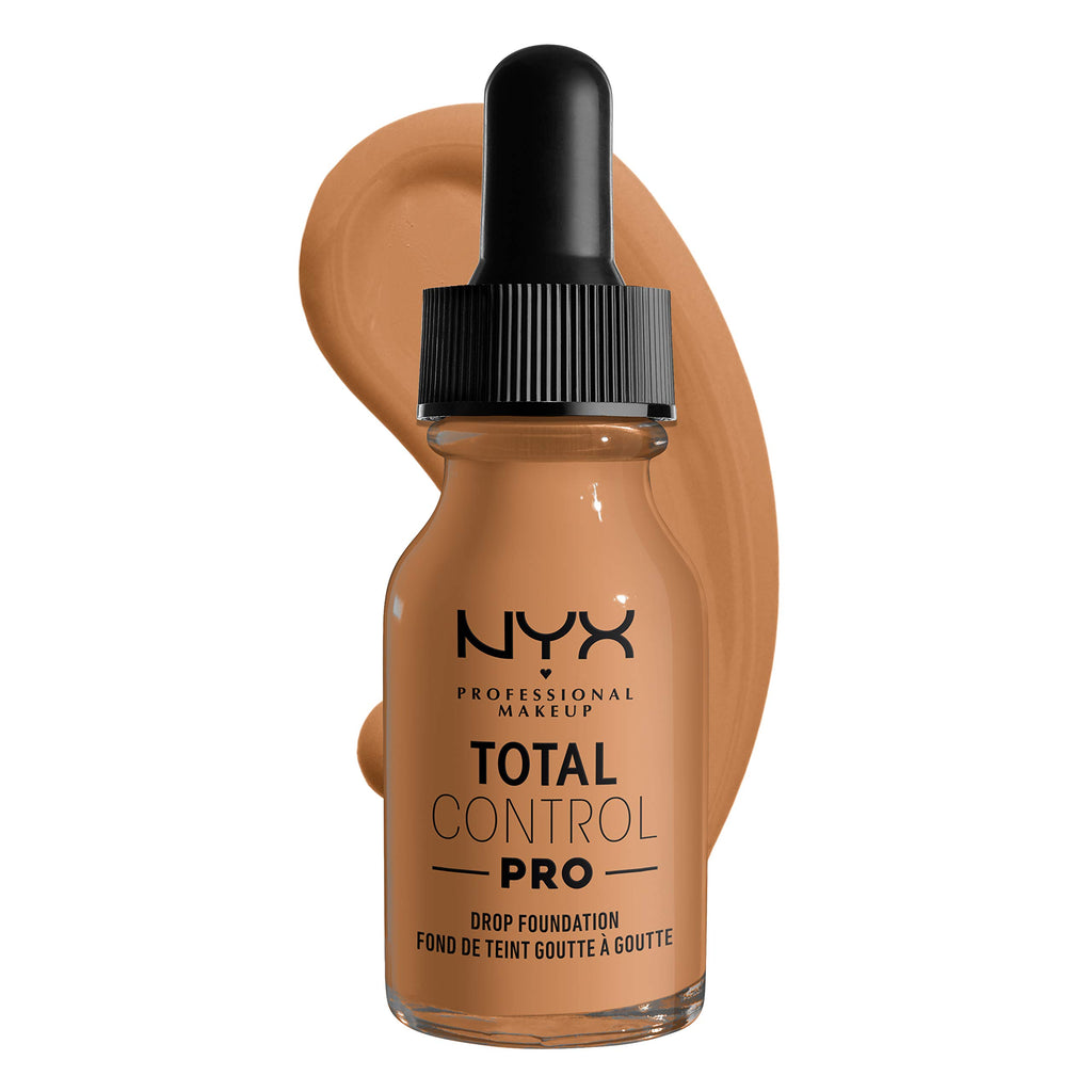 NYX - Professional Makeup, Total Control Pro Drop Foundation, Skin-True Buildable Coverage, Clean Vegan Formula, Camel, 0.43 Fl oz