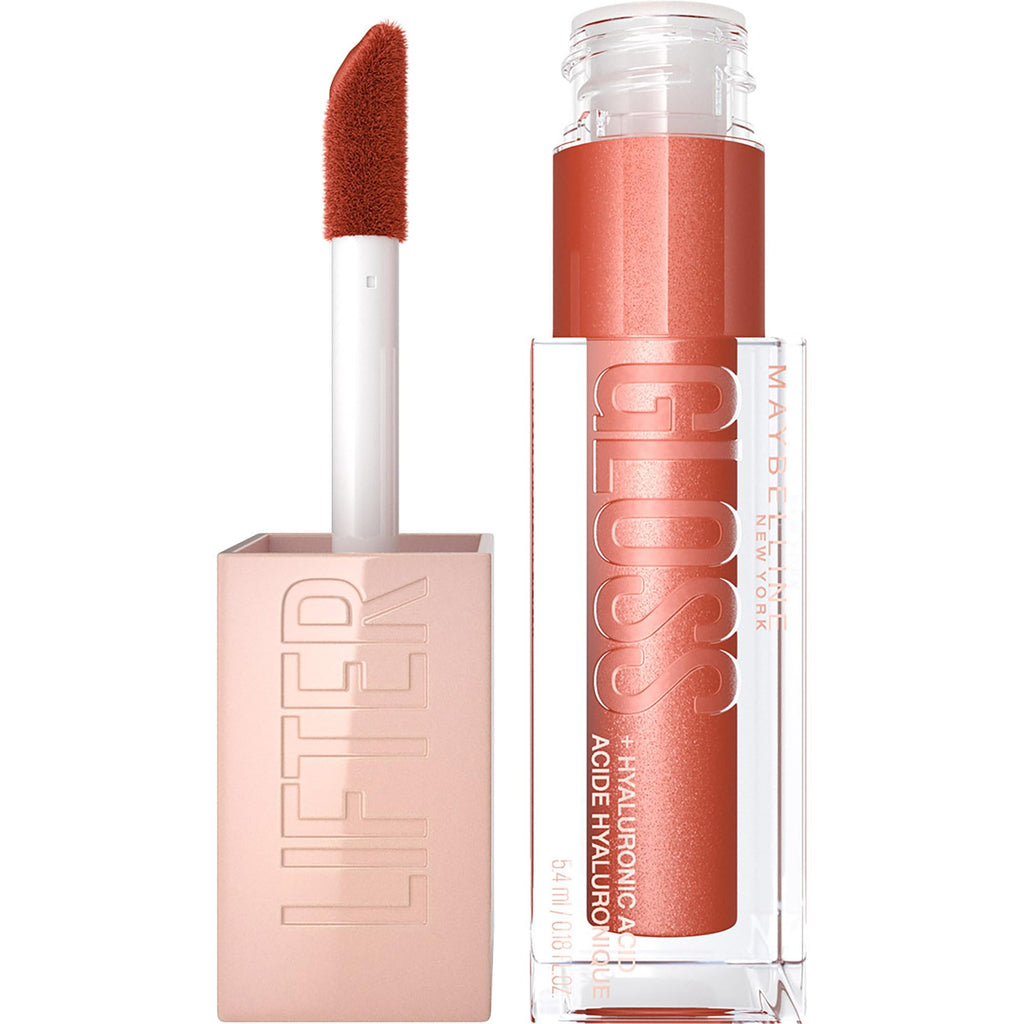 Maybelline - Lifter Gloss, Hydrating Lip Gloss with Hyaluronic Acid, High Shine for Plumper Looking Lips, Sand, Rose Neutral, 0.18 oz.