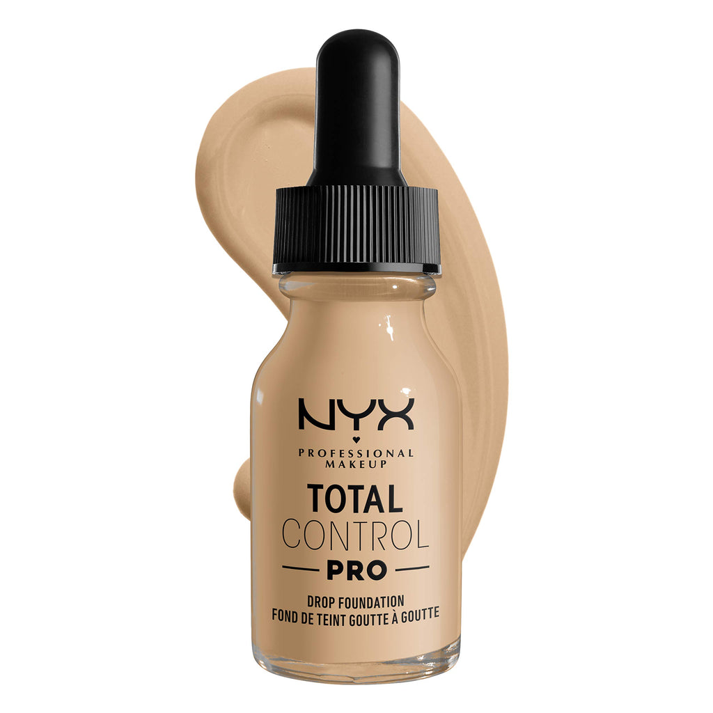 NYX - Professional Makeup, Total Control Pro Drop Foundation, Skin-True Buildable Coverage, Clean Vegan Formula, Nude, 0.43 Fl oz