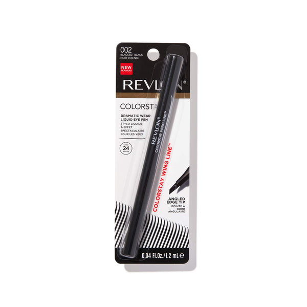 Revlon - Liquid Eyeliner Pen, ColorStay Wing Line Eye Makeup, Waterproof, Smudgeproof, Longwearing with Angled Felt Tip, 002 Blackest Black, 0.04 Fl Oz