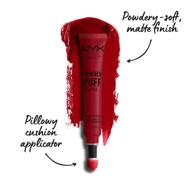NYX - Professional Makeup Powder Puff Lippie, Liquid Lipstick, Powdery Soft Matte Finish, Group Love (true Red)