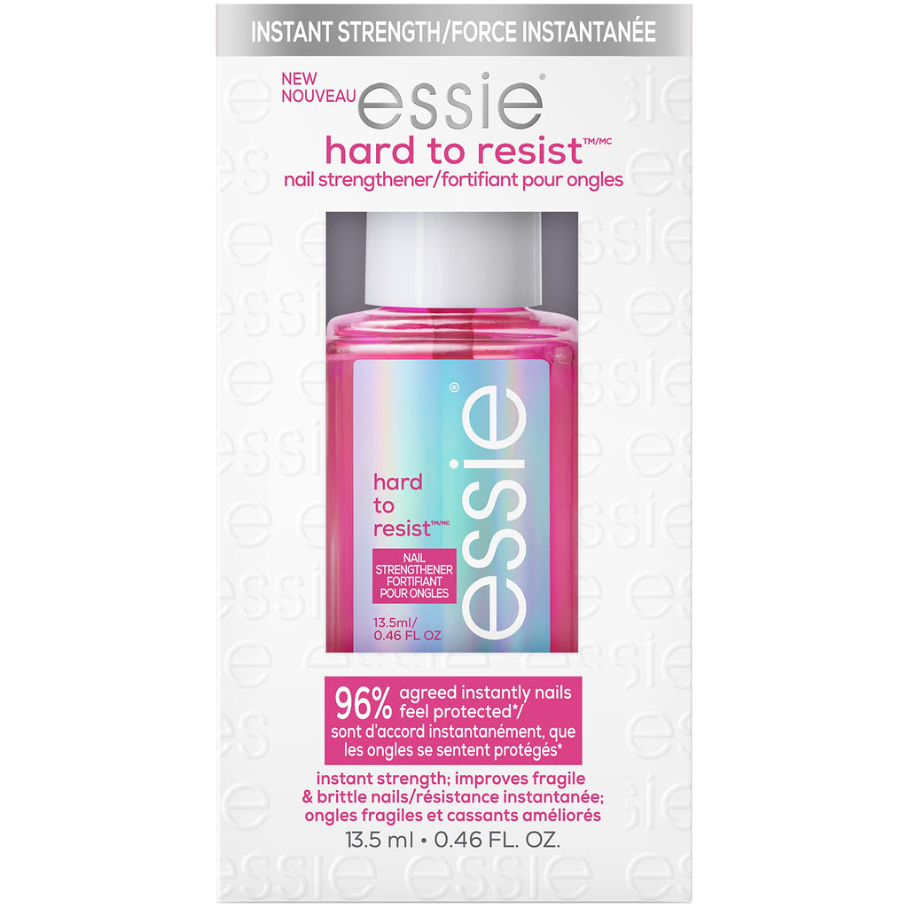 ESSIE - Nail Care, Vegan, Hard To Resist Nail Strengthener, Glow and Shine, Pink Tint, 0.46 fl oz