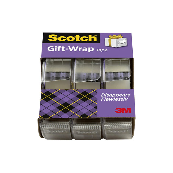 Scotch - Gift Wrap Tape, 3 Rolls, The Go-To Tape for the Holidays, 3/4 x 300 Inches, Dispensered (311)