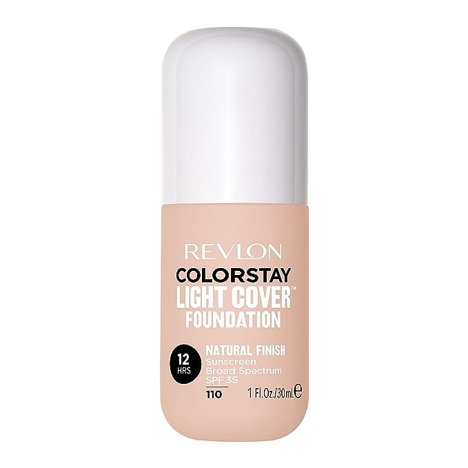 Revlon - ColorStay Light Cover Liquid Foundation, Hydrating Longwear Weightless Makeup with SPF 35, Light-Medium Coverage for Blemish, Dark Spots & Uneven Skin Texture, 110 Ivory, 1 fl. oz.