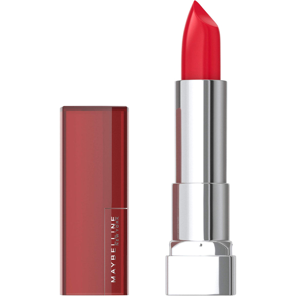 Maybelline - Color Sensational Lipstick, Lip Makeup, Cream Finish, Hydrating Lipstick, Nude, Pink, Red, Plum Lip Color, Red Revolution, 0.15 oz