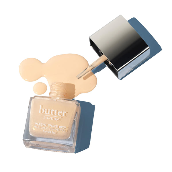 butter LONDON - Patent Shine 10X Nail Lacquer  Gel-Like Finish  Chip-Resistant Formula  10-Free Formula, Polymer Technology High Street Cream, 0.4 fl oz