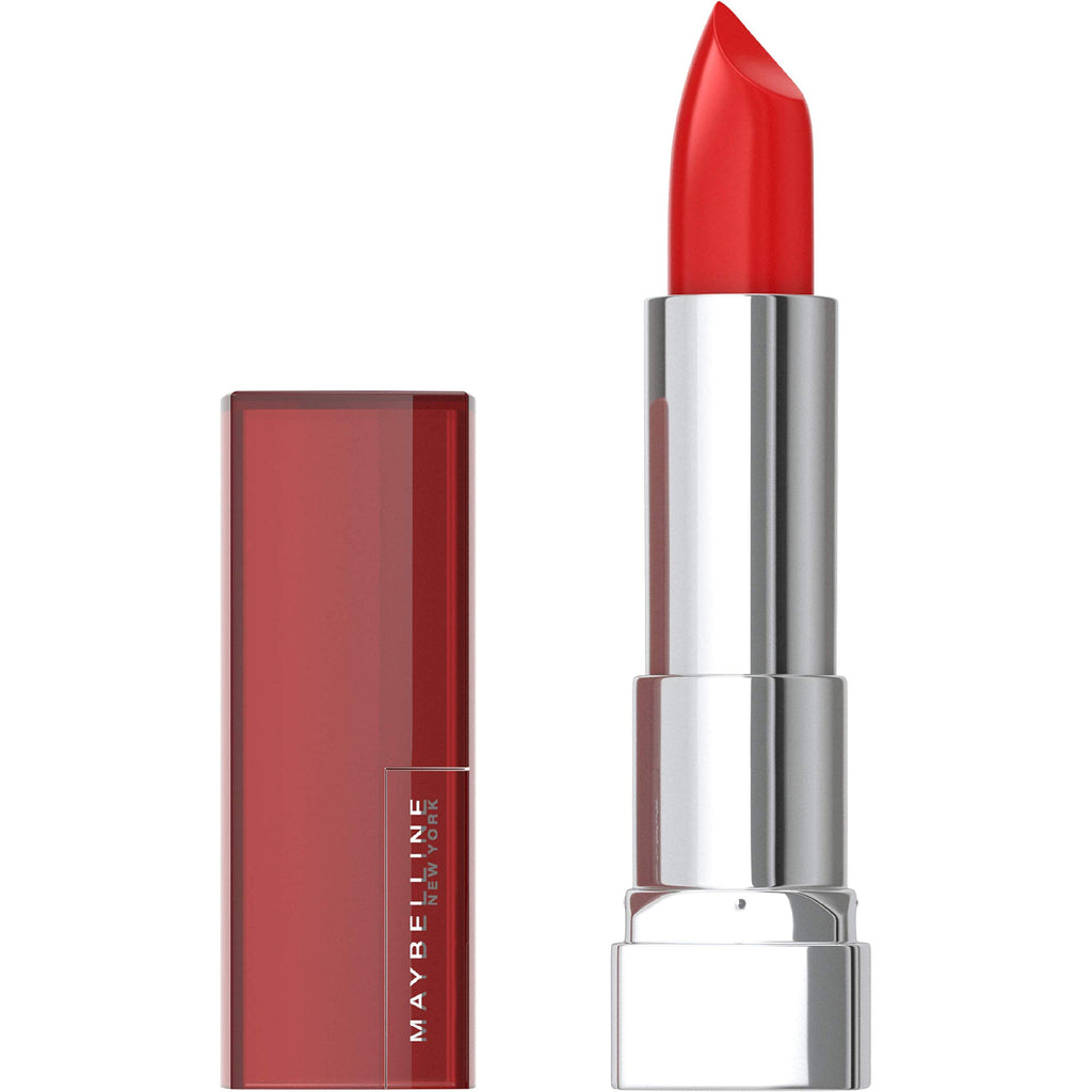 Maybelline - Color Sensational Lipstick, Lip Makeup, Cream Finish, Hydrating Lipstick, Nude, Pink, Red, Plum Lip Color, Red Revival 645, 0.15 oz