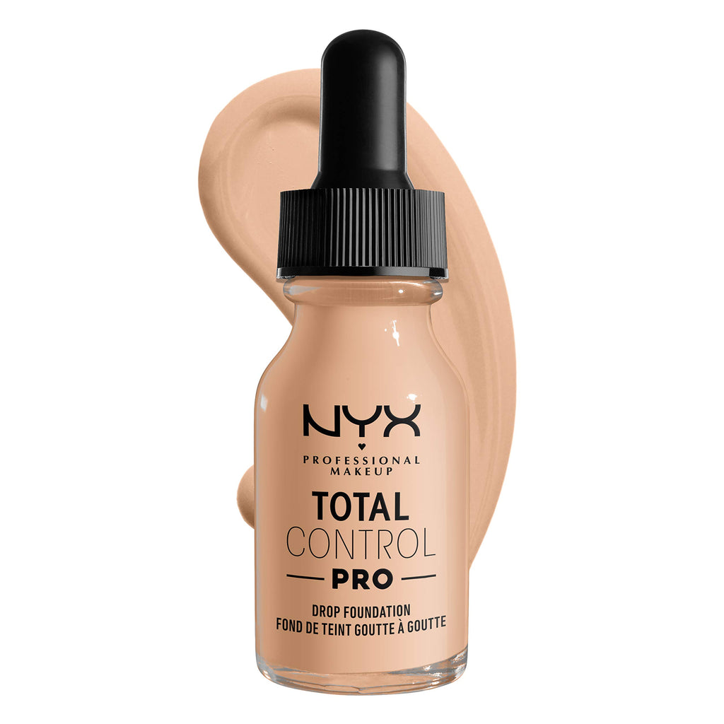 NYX - Professional Makeup, Total Control Pro Drop Foundation, Skin-True Buildable Coverage, Clean Vegan Formula, Vanilla, 0.43 Fl oz