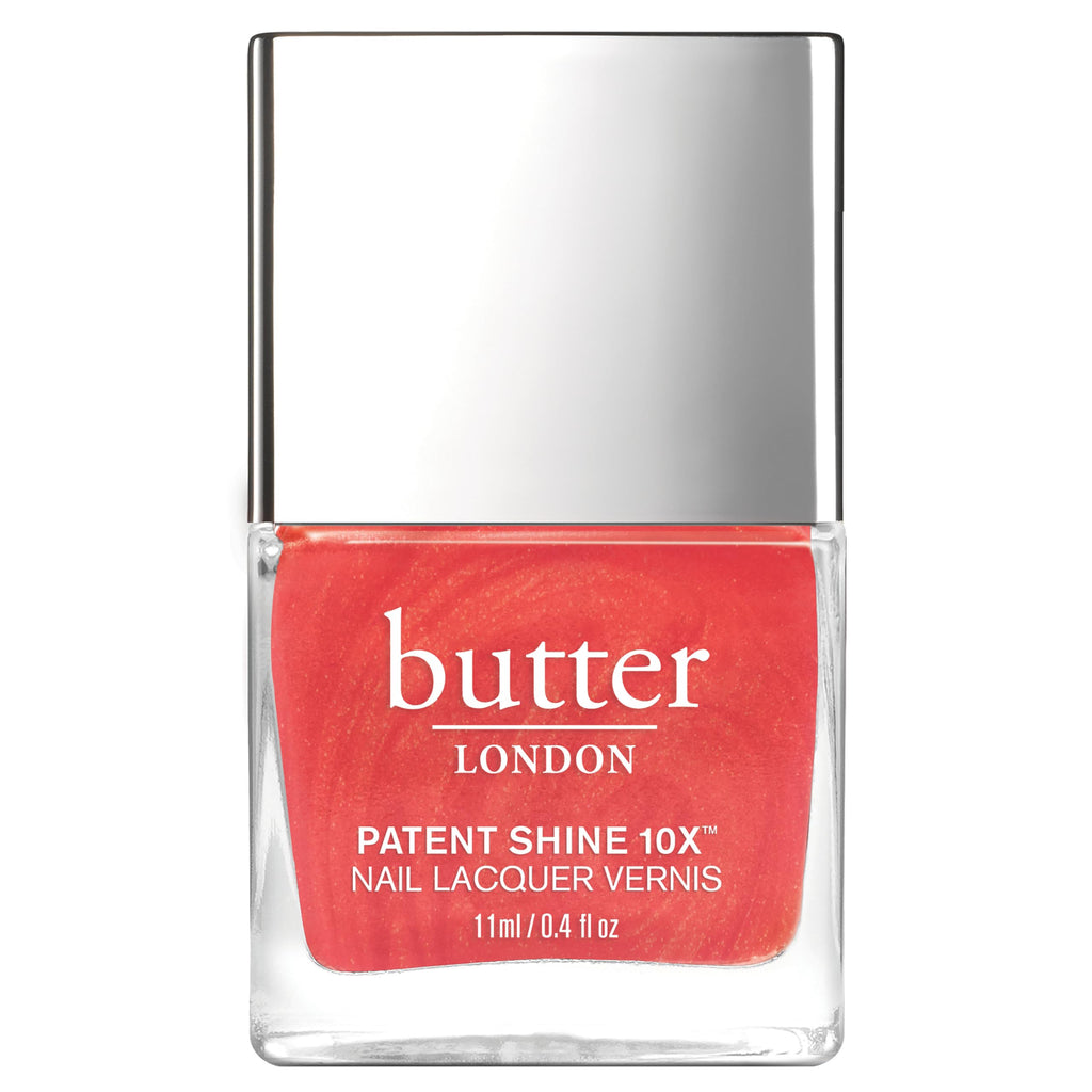 butter LONDON - Patent Shine 10X Nail Lacquer,  Gel-Like Finish  Chip-Resistant Formula  10-Free Formula, Polymer Technology, Empire Red, 0.4 fl oz