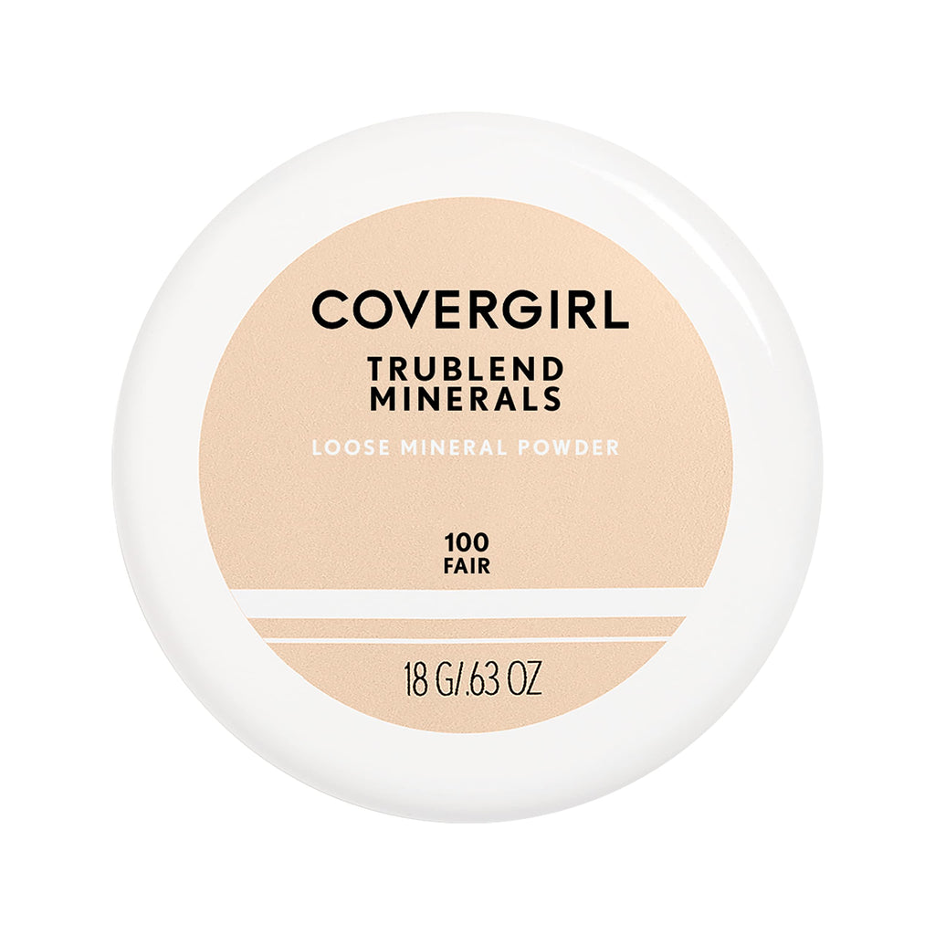 COVERGIRL - TruBlend Loose Mineral Powder, 100 Fair, 0.63 oz, Setting Powder, Loose Powder, Enriched with Minerals, Easy Application, Soft, Even-Toned, Fresh Complextion