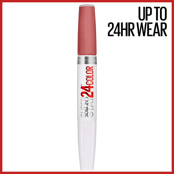 Maybelline - Super Stay 24, 2-Step Liquid Lipstick Makeup, Long Lasting Highly Pigmented Color with Moisturizing Balm, Frosted Mauve, Mauve Pink