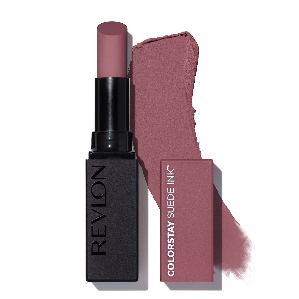 Revlon - Lipstick, ColorStay Suede Ink, Built-in Primer, Infused with Vitamin E, Waterproof, Smudgeproof, Matte Color, 012 Power Trip, 0.09 oz.
