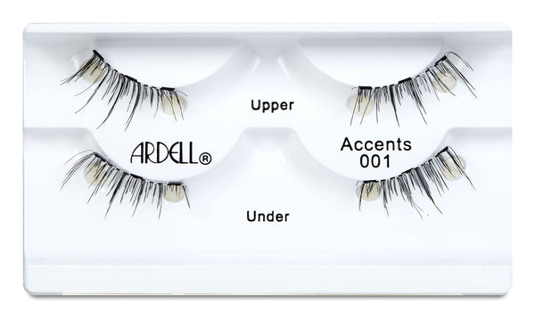Ardell - Professional Magnetic Accents Lashes, Curved, Human Hair, Reusable, No Adheisve Needed, Black, 001, (1-Pair)