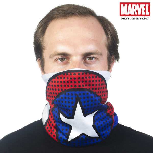 Concept One - Marvel Captain America Multi-Purpose Neck Gaiter Scarf Bandana, Blue, One Size