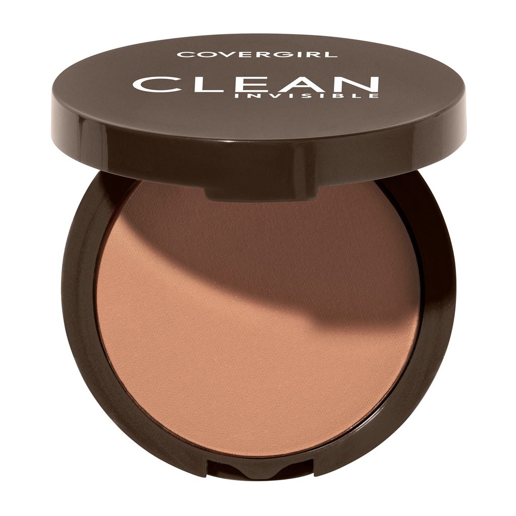 COVERGIRL - Clean Invisible Pressed Powder, Lightweight, Breathable, Vegan Formula, 155 Soft Honey, 0.38oz